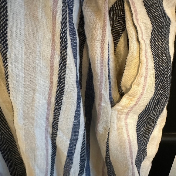 Vintage Blu Dahlia Women's Midi Dress Size XL White Blue Striped Cottagecore - Picture 5 of 5